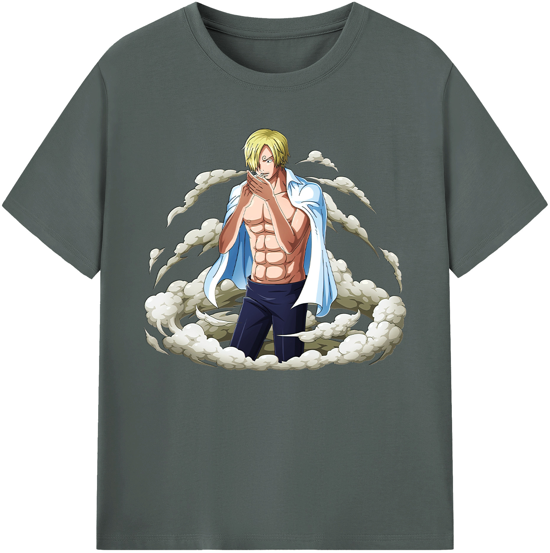 （画像用） ワンピース サンジ ONE PIECE Sanji 綿100％ メンズ半袖Tシャツ｜肌触りやわらか＆通気性
